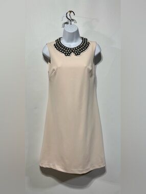 Betsey Johnson Sleeveless Blush Pink Beaded Collar Cocktail Dress Size 2